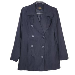 Vintage Brooks Brothers Navy Blue Double Breasted Women's Peacoat Jacket Large